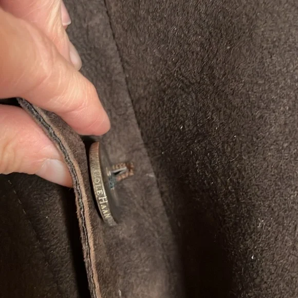 Vintage Cole Haan Country Brown Leather and Fur Coat Men’s Size Large - Picture 9 of 16